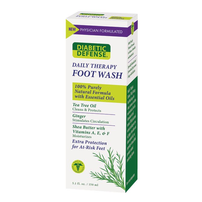 Diabetic Defense Foot Wash Liquid Bottle Scented