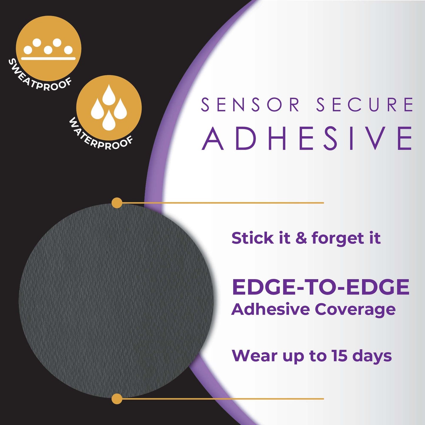 CoverGuard Sensor Overpatch Black For Dexcom G7 Sensor