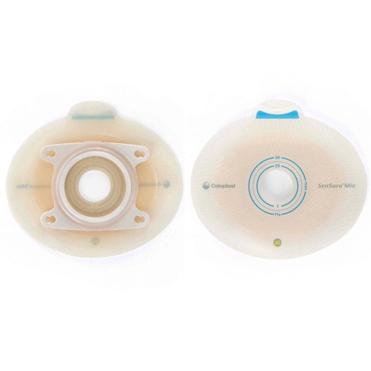 SenSura® Mio Click Ostomy Barrier, Stoma Opening, Green Color Match
