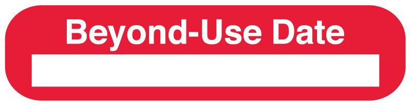 UAL Pre-Printed Label Auxiliary Label Red Paper BEYOND USE DATE White Quality Control Label