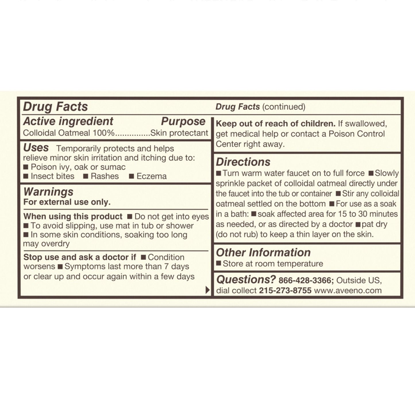 Aveeno® Soothing Bath Treatment Packets Fragrance Free