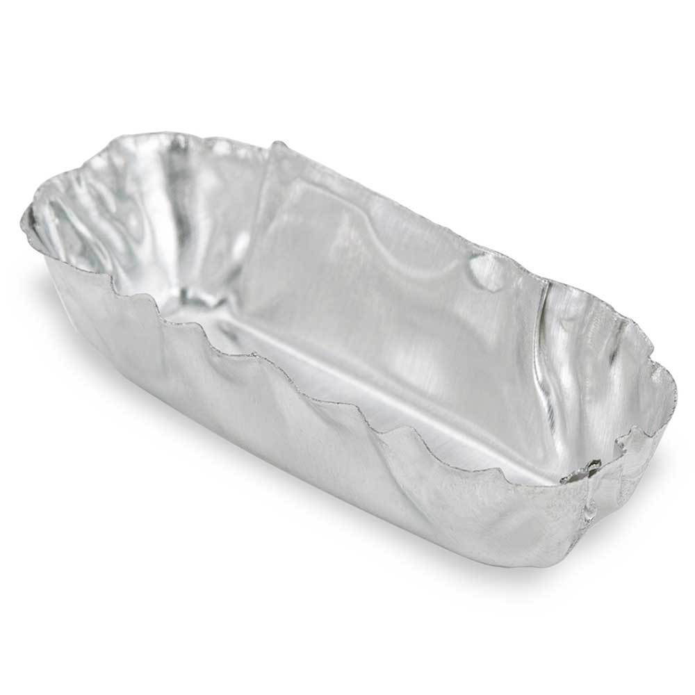 Aluminum Micro Weigh Dishes, Rectangle 25 x 7 x 7 mm, 1.12 mL — 1000/Case | Globe Scientific
