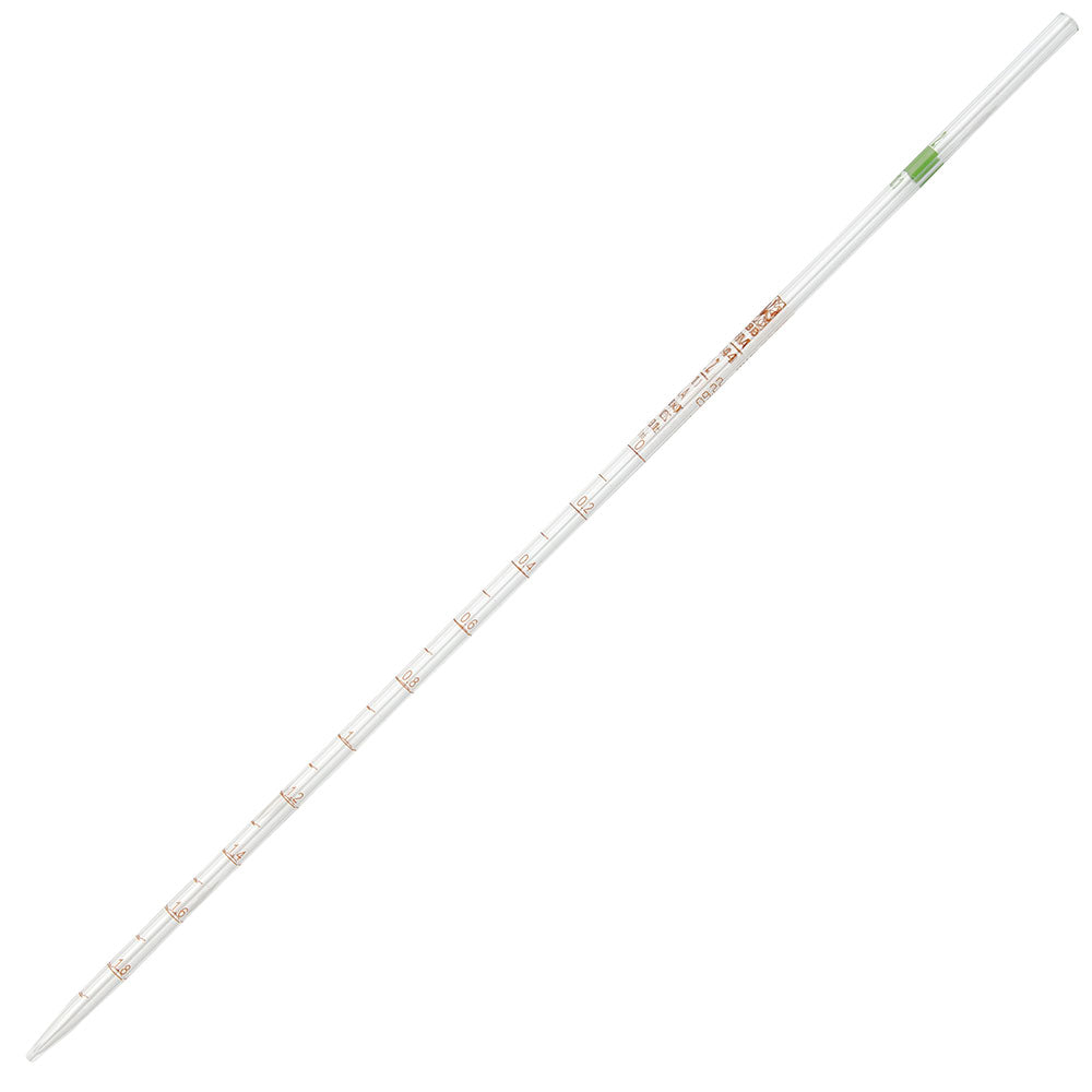 Serological Pipettes, Reusable Borosilicate Glass, 2 mL Class A TD, 0.1 mL Graduations — 6/Box | Globe Scientific
