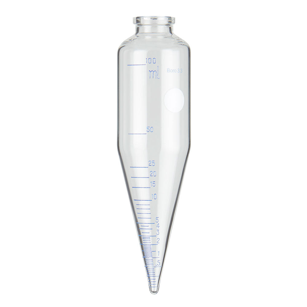 Oil Centrifuge Tube, 6 Inch, 100ml, 165mm Length x 45mm Diameter, Borosilicate Glass, 1/Pack, 10 Packs/Case