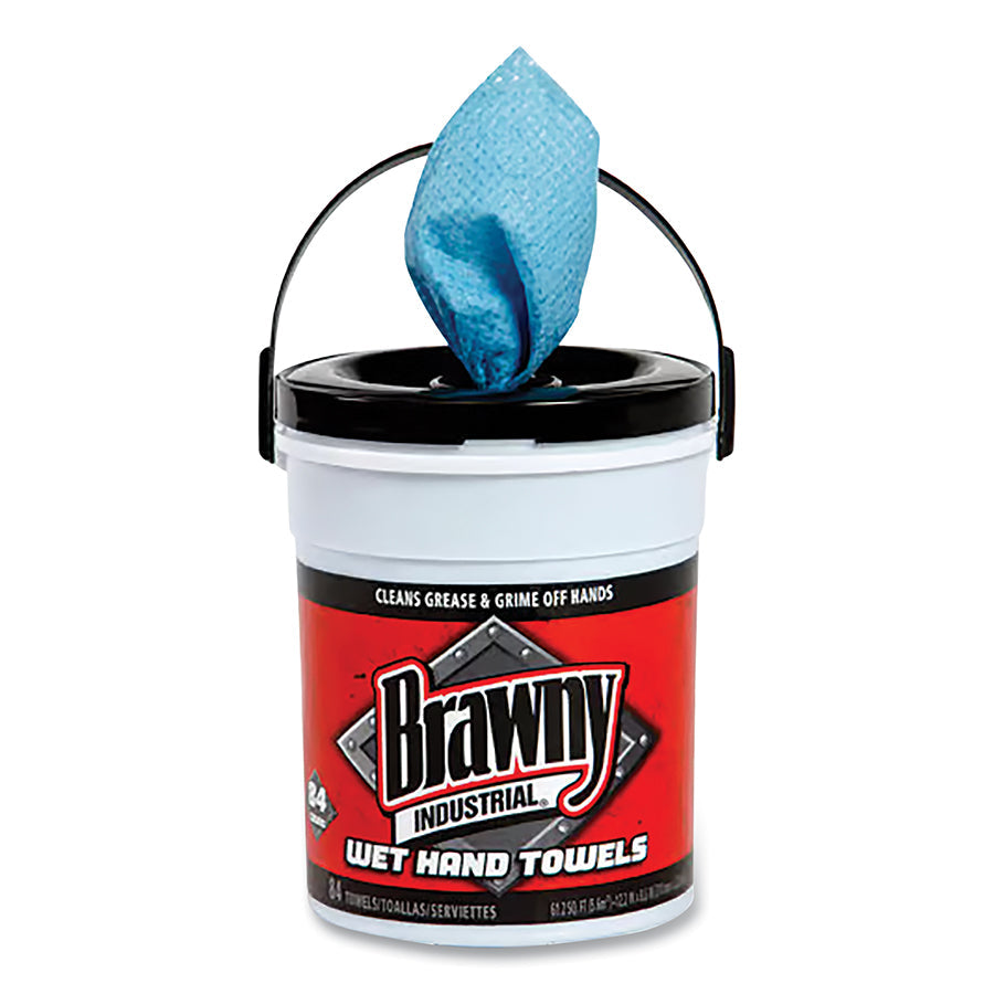 Georgia Pacific Brawny® Industrial Wet Hand Towel, 12 in L, 8 in W, Blue, Pail (OC21500)