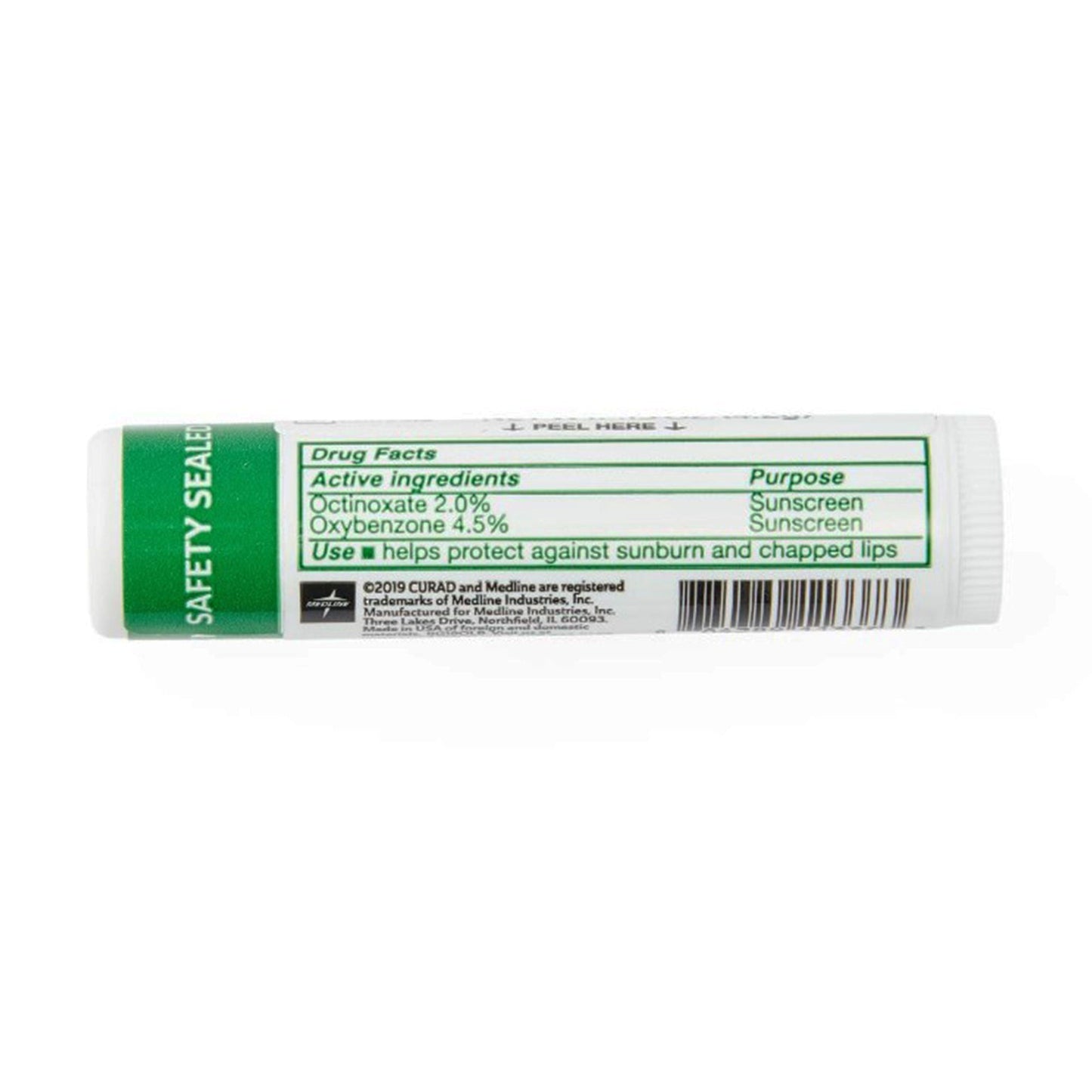 Curad Lip Balm with Sunscreen Balm Tube Mint Flavor