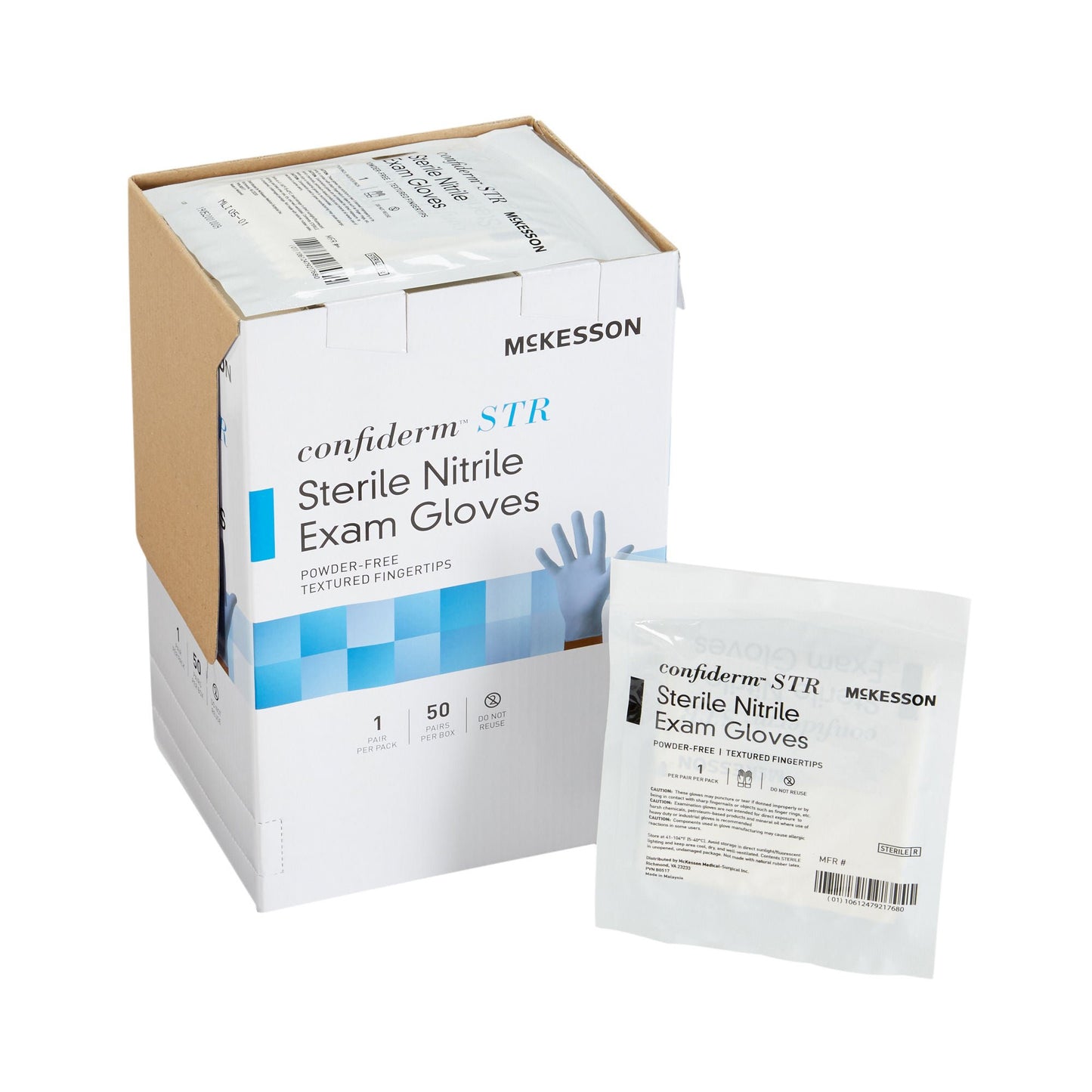 McKesson Confiderm® STR Nitrile Exam Gloves, Blue