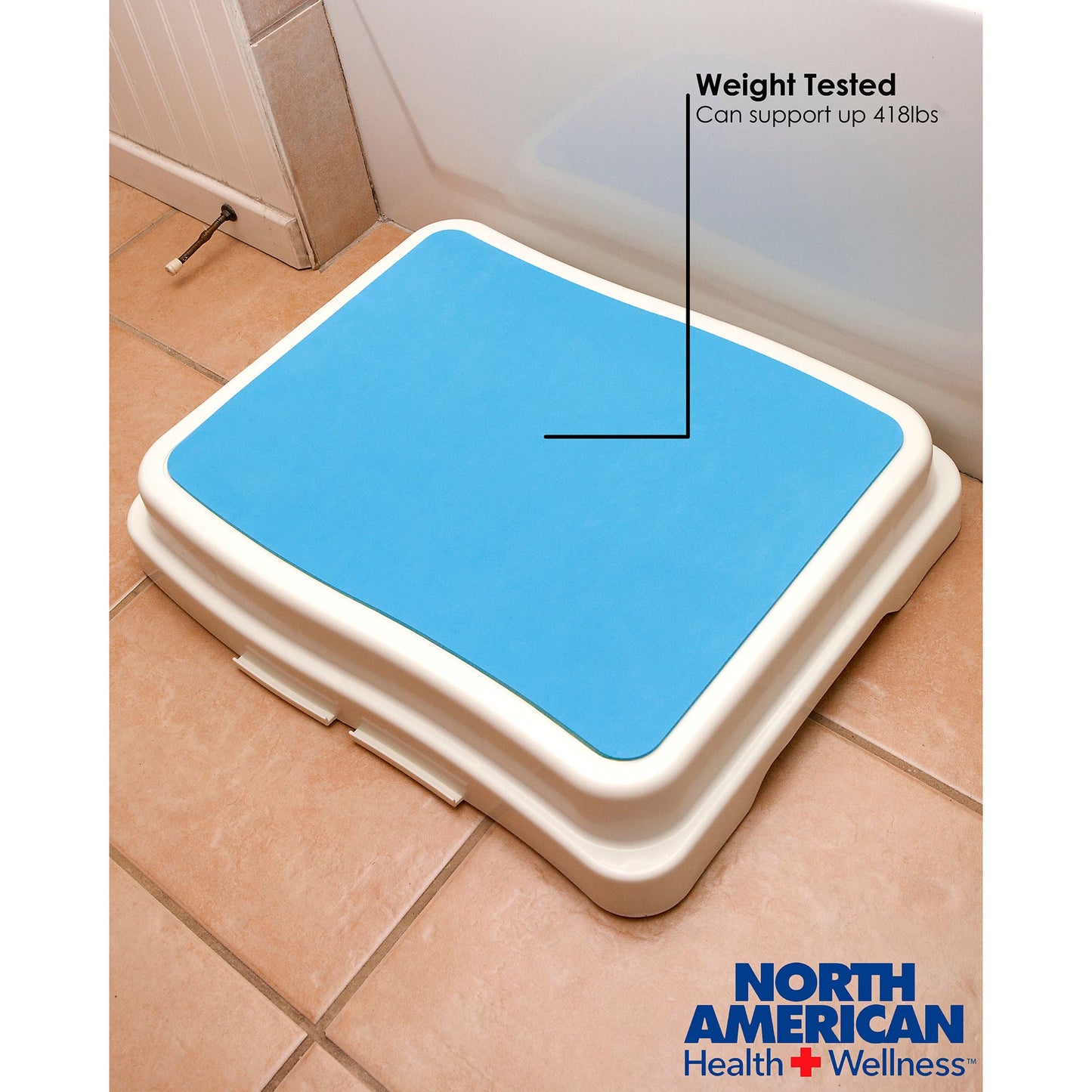North American Health + Wellness Bath Step Stool Portable 1 Step Plastic 4 Inch Step Height