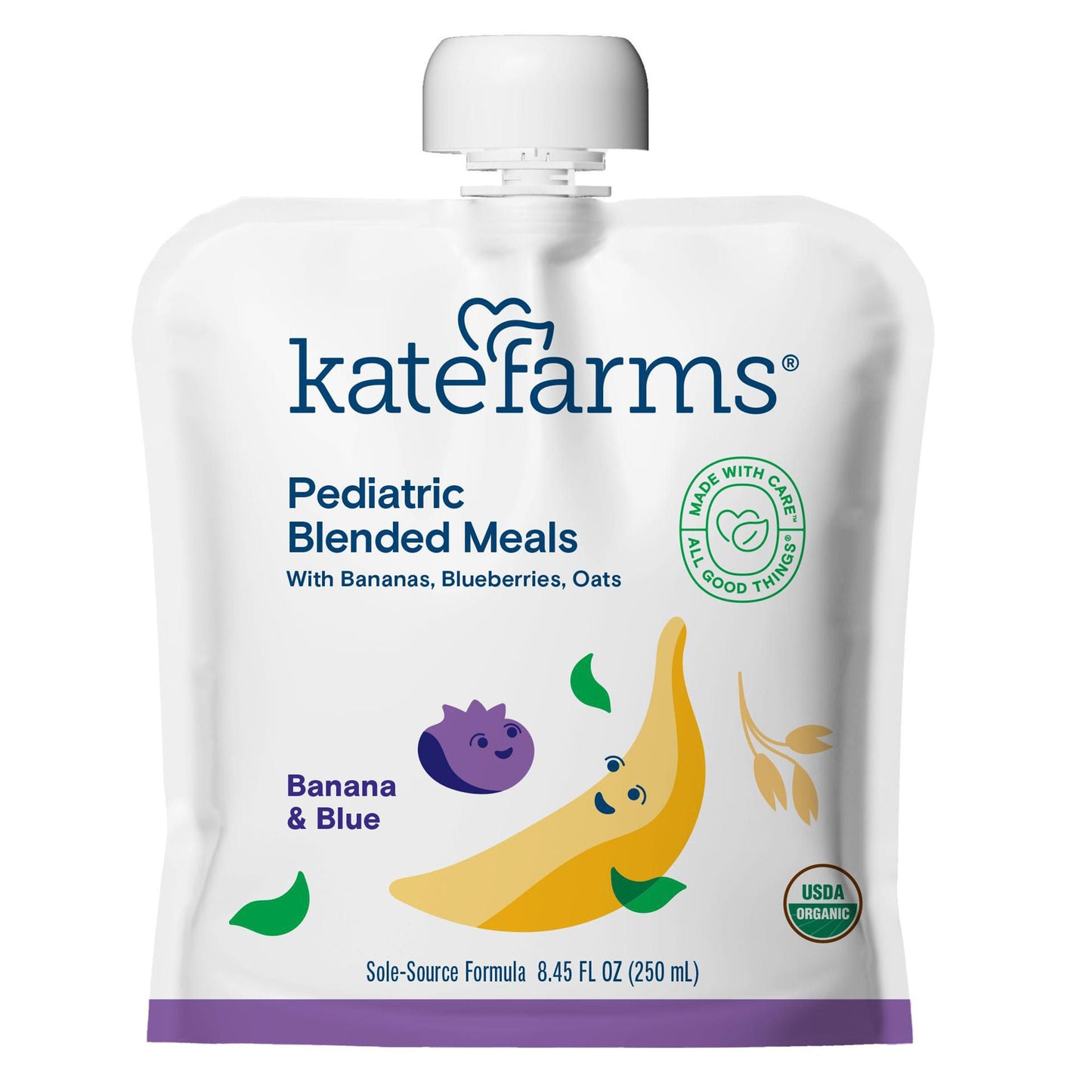 Kate Farms® Pediatric Blended Meals with Bananas, Blueberries and Oats