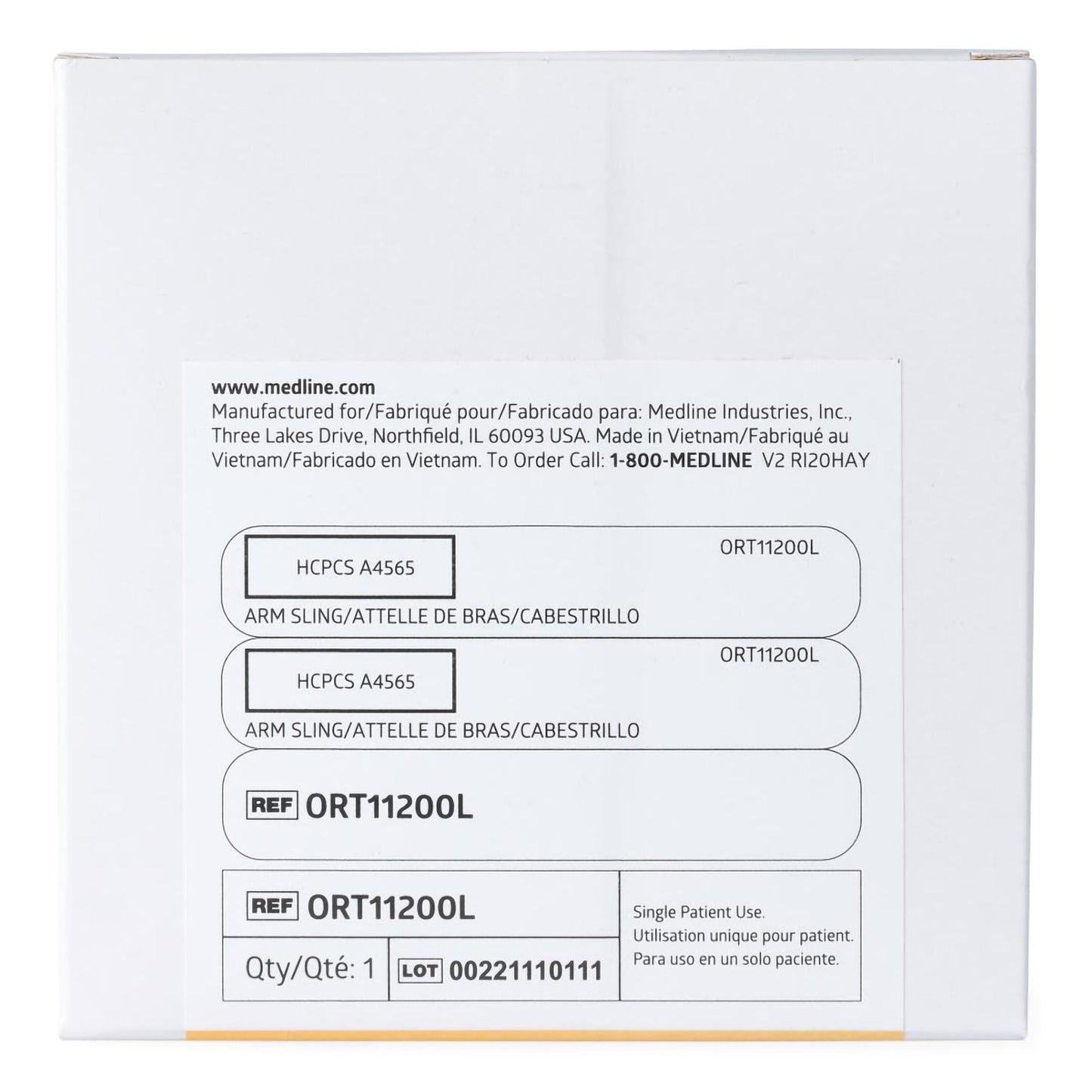 Medline Cool Mesh Arm Sling D-Ring / Hook and Loop Strap Closure