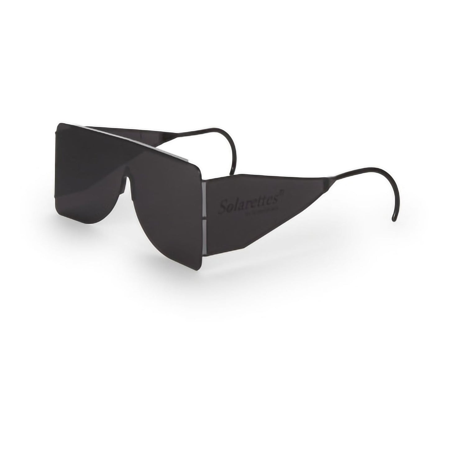 Solarettes Post Mydriatic Glasses Side Shield Uncoated Smoke Tint Plastic Lens Black Frame Over Ear One Size Fits Most
