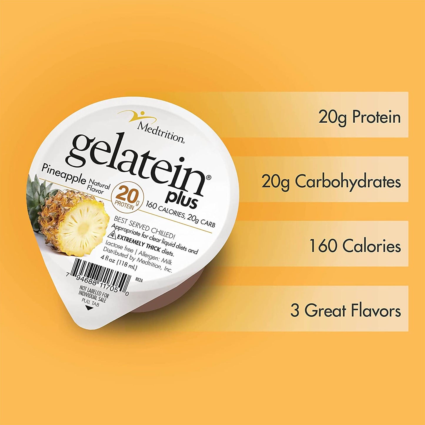 Gelatein® Plus Pineapple High Protein Gelatin, cup