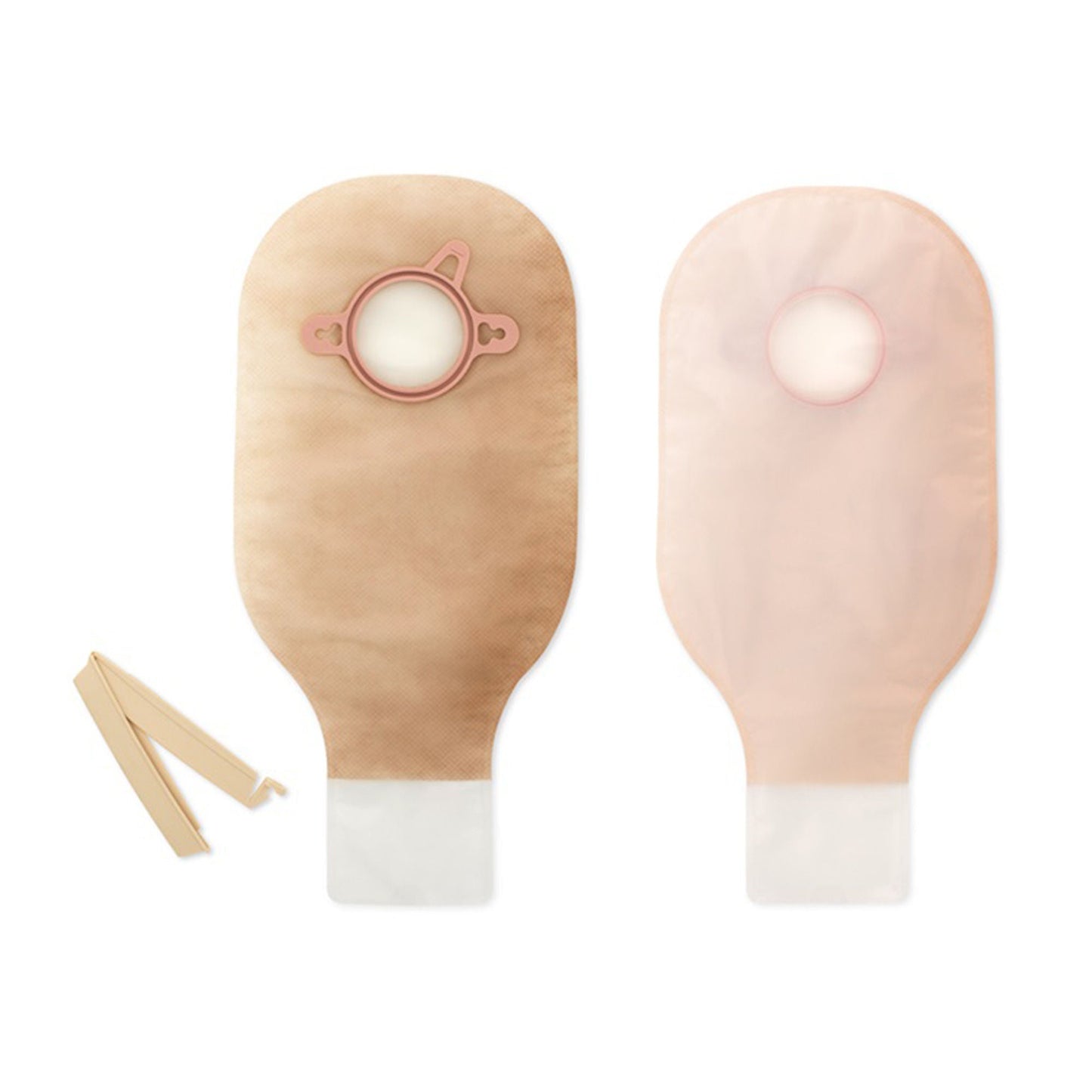 New Image™ 18402 Two-Piece Transparent Urostomy Pouch, Flange, Green Match