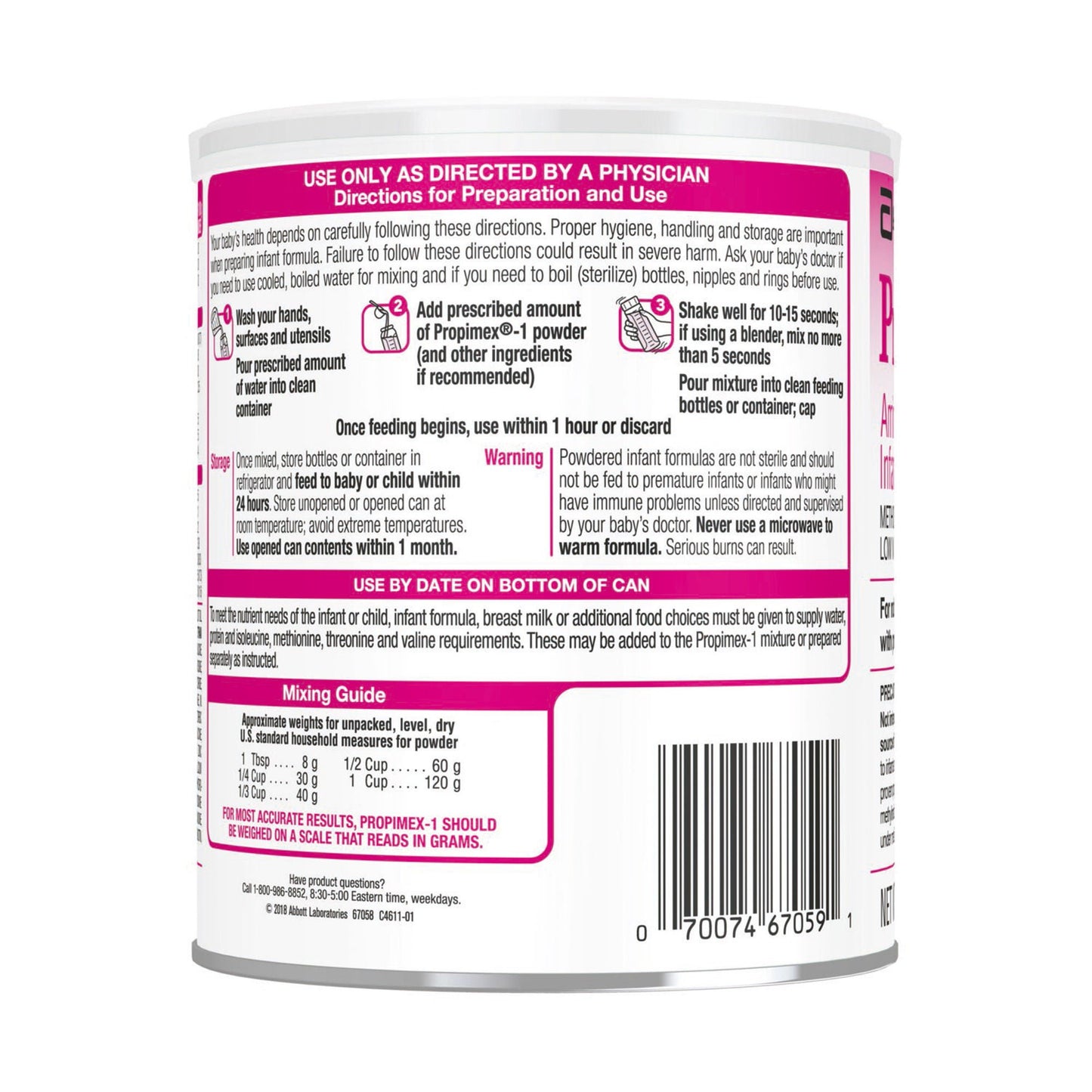 Propimex®-1 Infant Formula for Propionic / Methylmalonic Acidemia