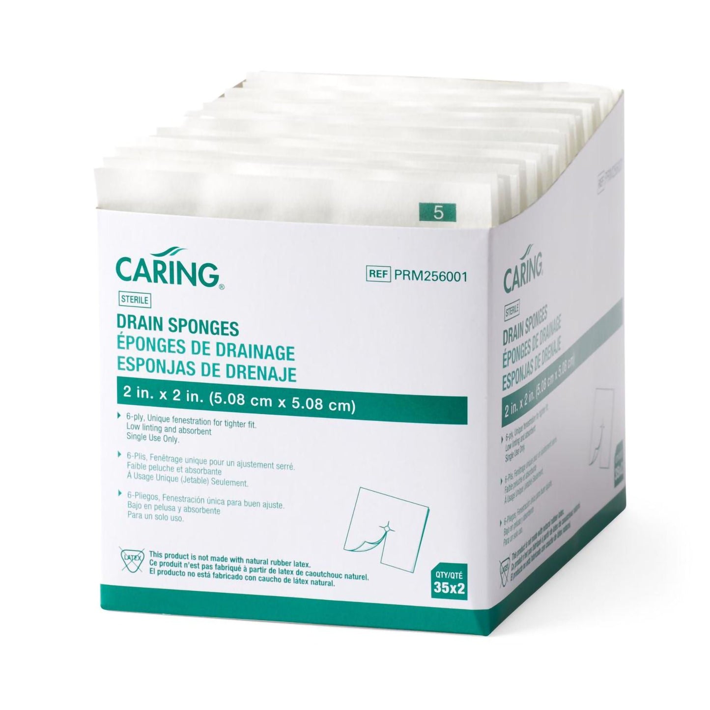 Caring® Drain Sponge, 6-Ply