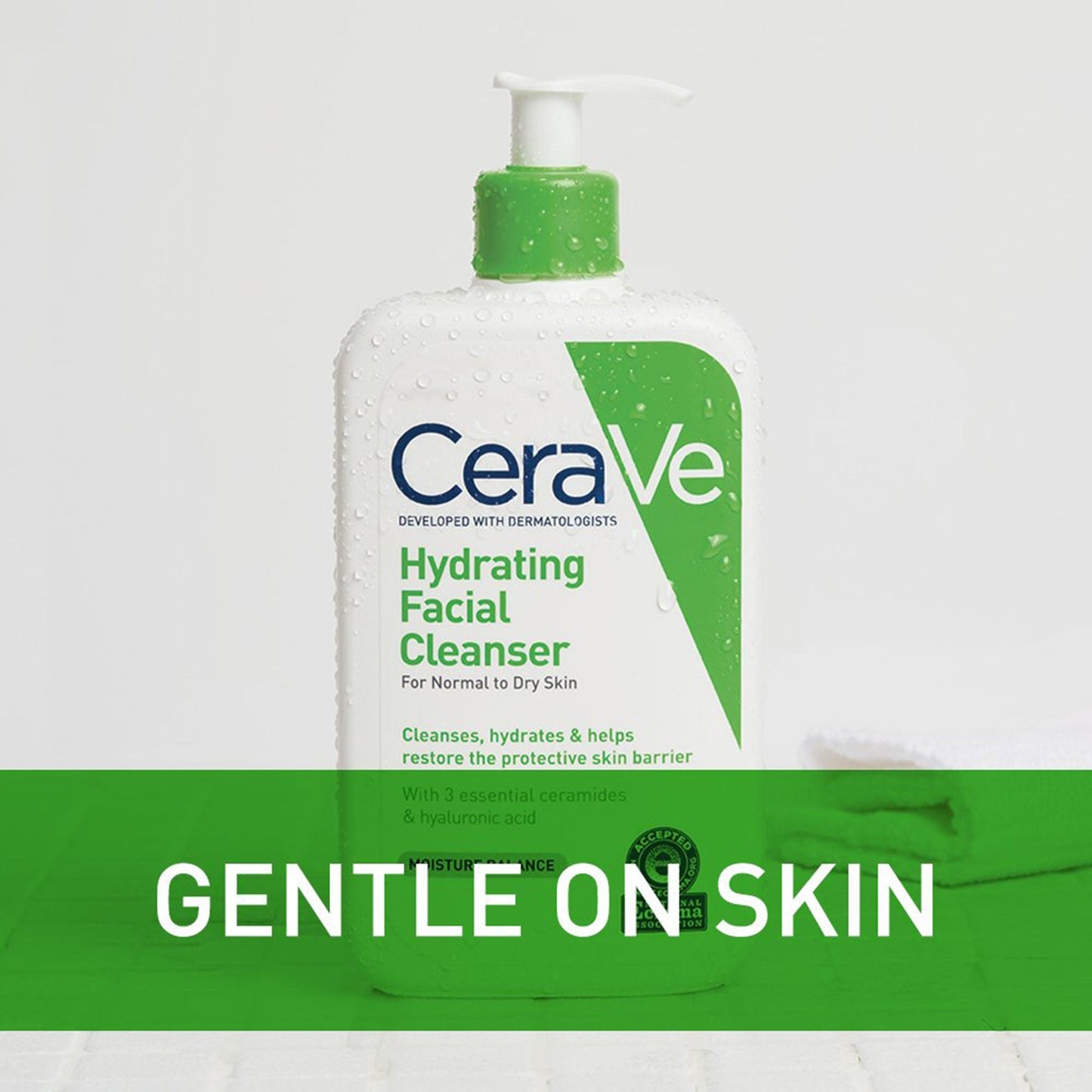 CeraVe® Foaming Facial Cleanser for Normal to Oily Skin, Pump Bottle