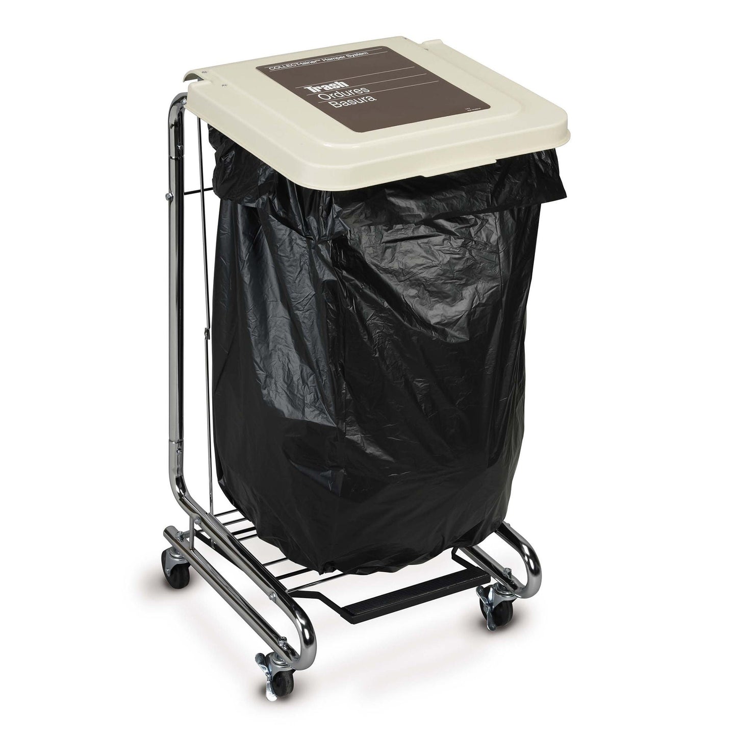 Premier Hamper Stand Rolling Square 30 to Foot Pedal Self-Closing Lid