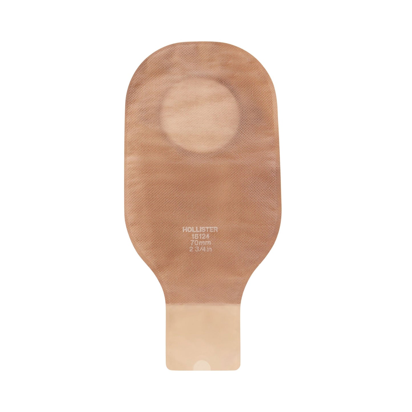 New Image™ 18124 Beige Colostomy Pouch, Pre-cut to Fit Stomas, Blue Match