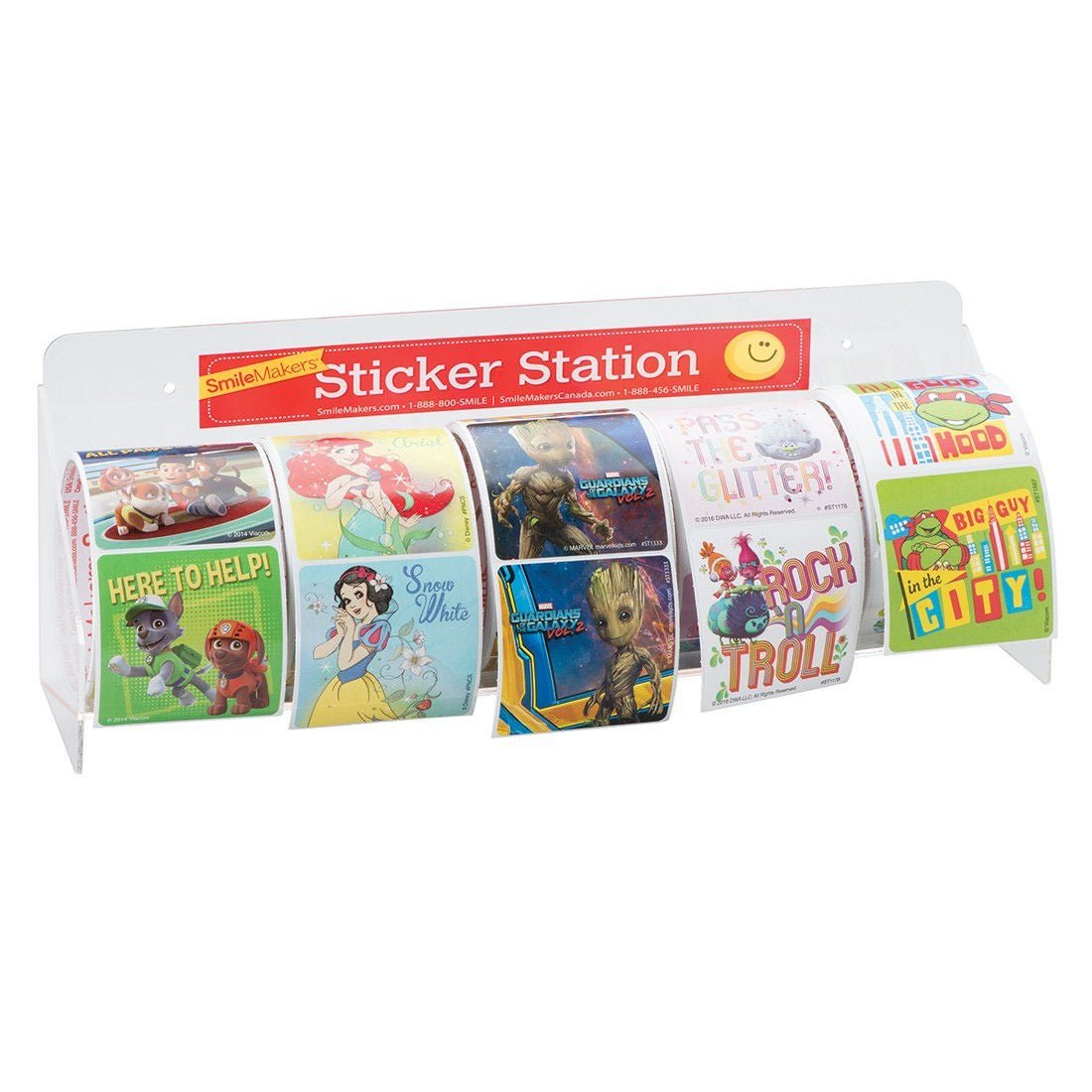 Sticker Dispenser Clear Acrylic Manual 4- Surface Mount