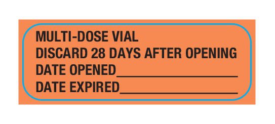 UAL Pre-Printed Label Anesthesia Label Fluorescent Red Paper Mutildose Syringe Label