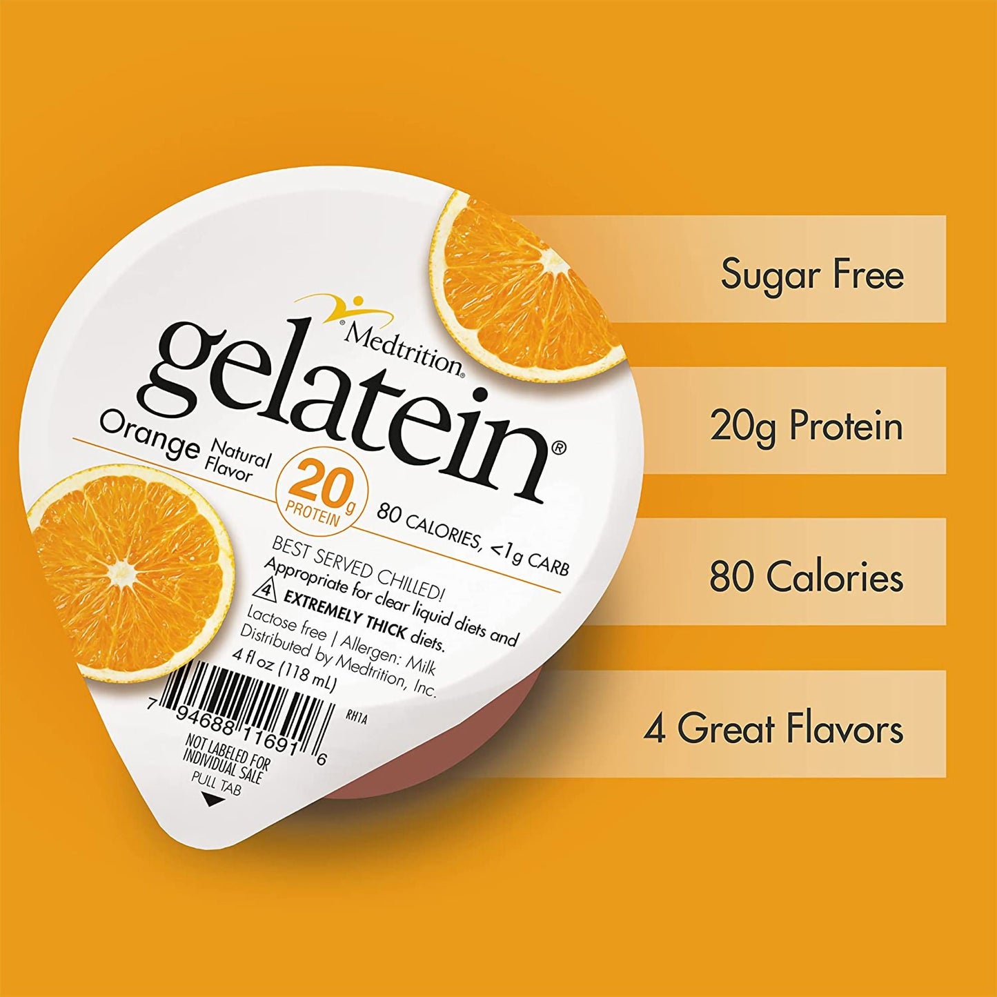Gelatein® 20 Orange High Protein Gelatin, cup