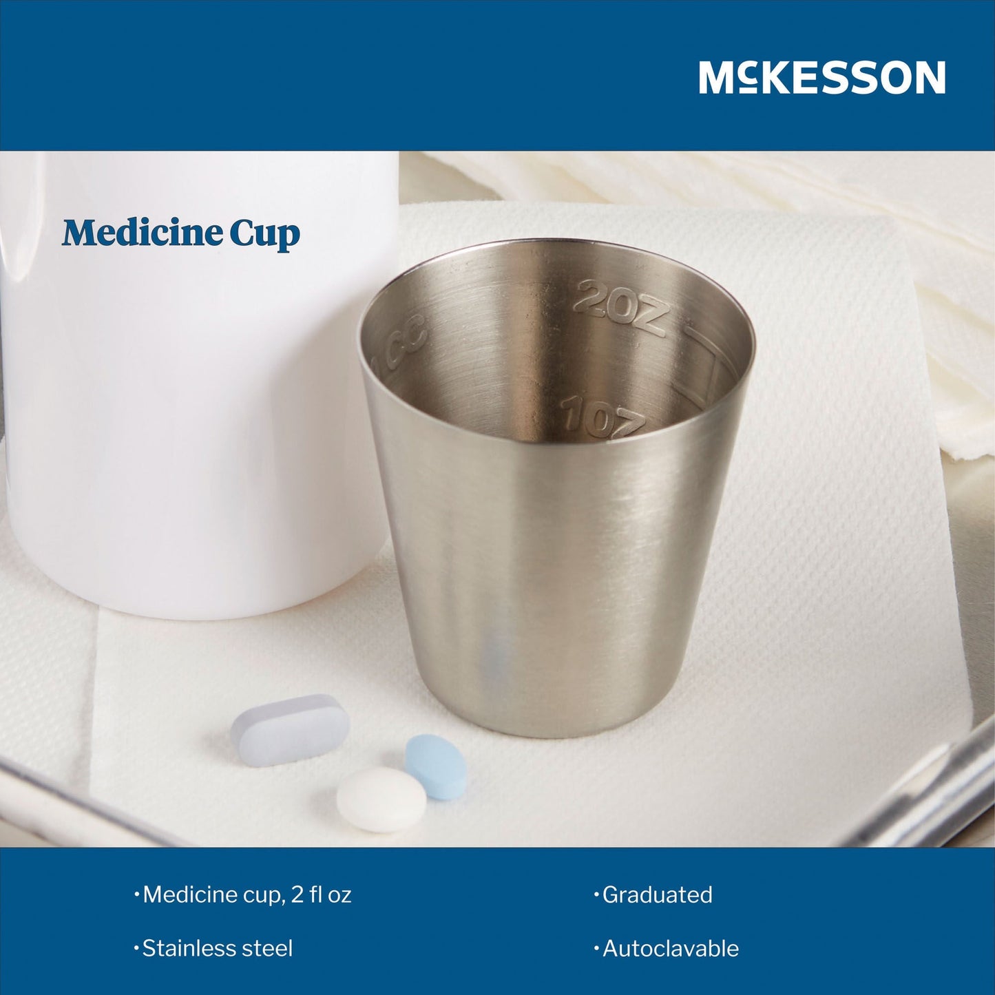 McKesson Argent™ Stainless Steel Graduated Medicine Cup, capacity