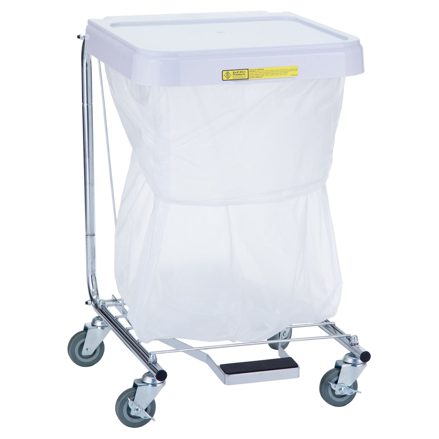 Hamper Stand Medium Duty Square Opening Foot Pedal Self-Closing Lid