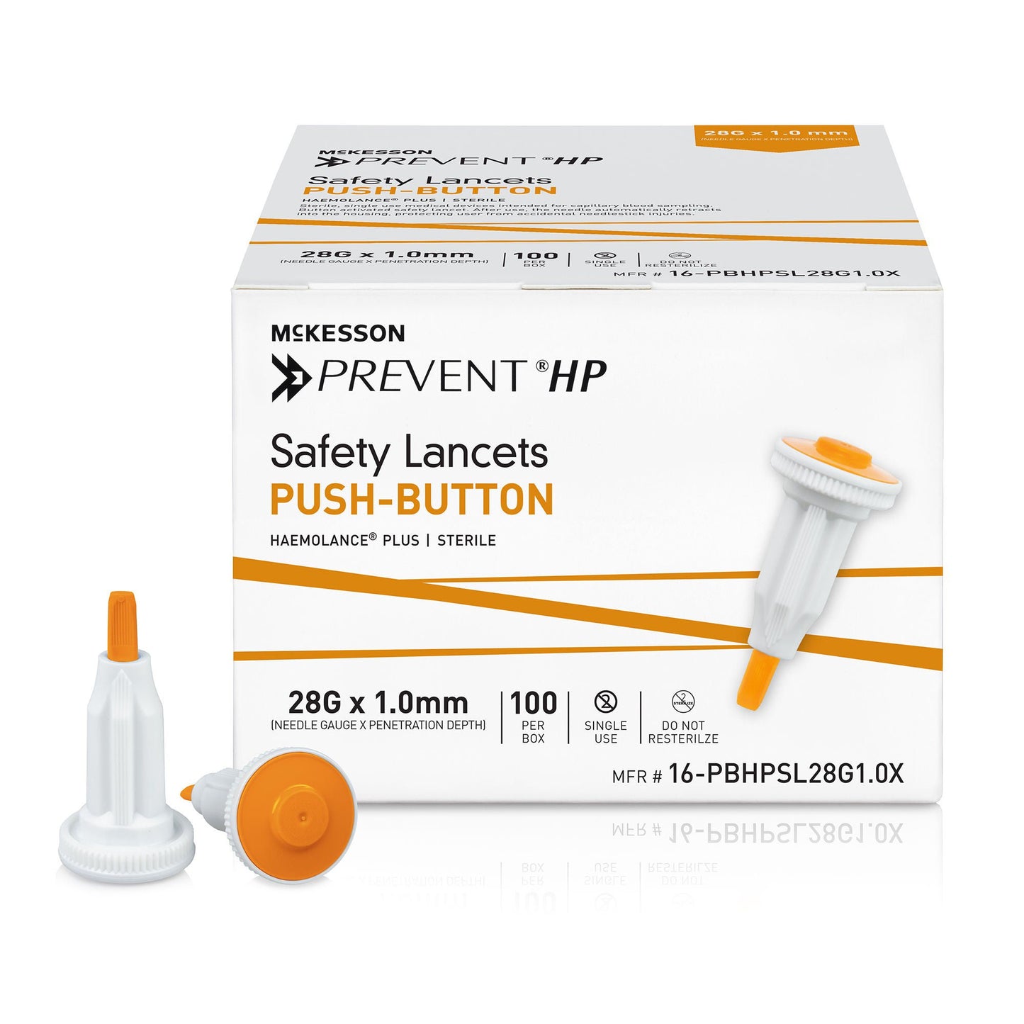 McKesson Prevent® HP Push Button Safety Lancet, 1.0 mm