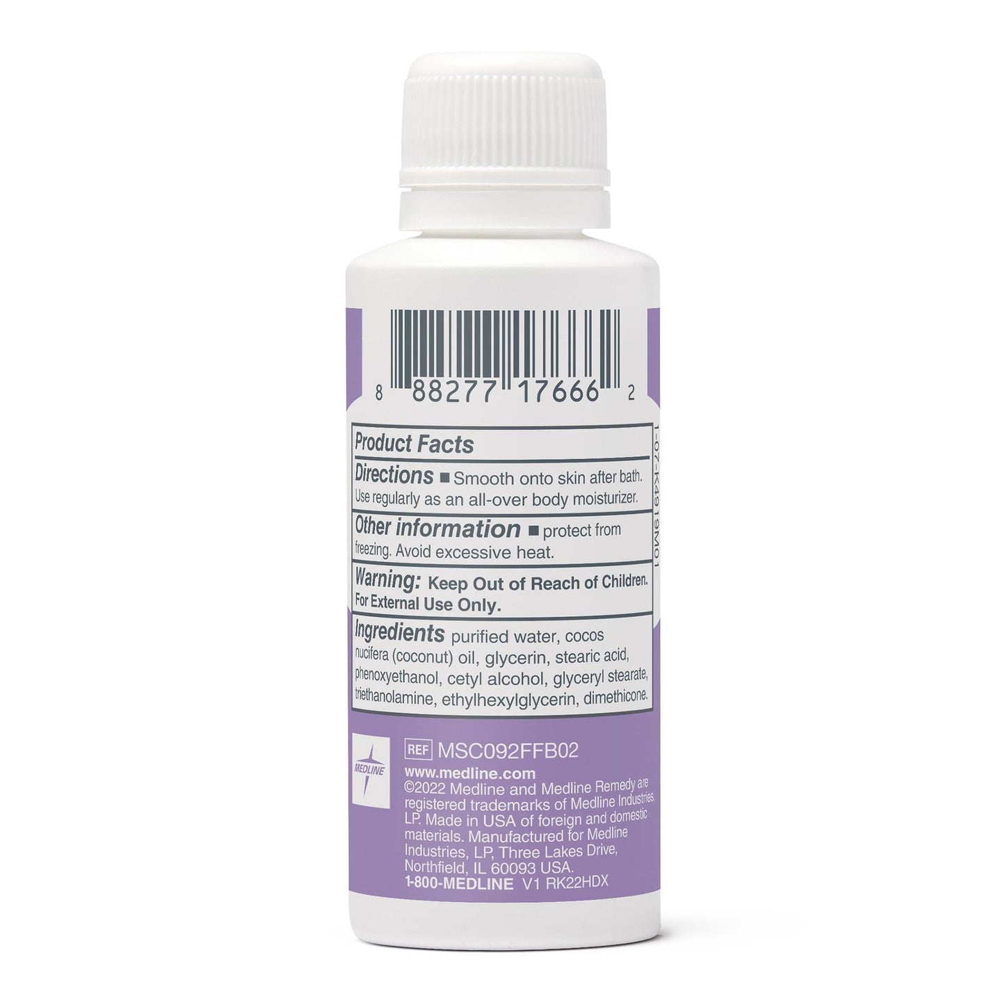 Medline Remedy Baby Lotion Bottle Unscented Lotion CHG Compatible