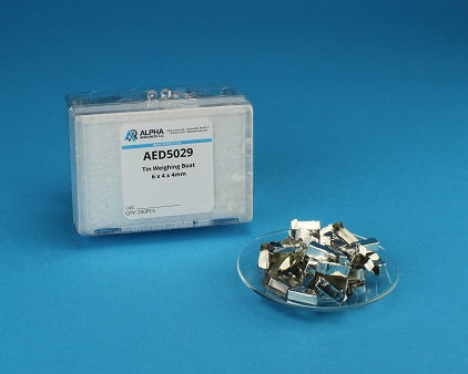 Tin Sample Boats (L=6mm, W=4mm, H=4mm) - Alpha Resources part AED5029 (replaces Elementar 200007543)