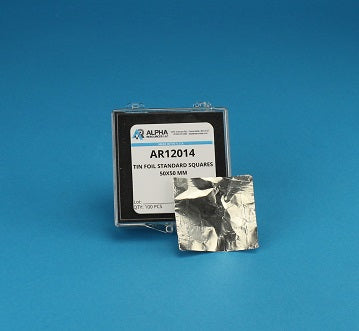 Tin Foil Squares, (50mm x 50mm) - Alpha Resources part AR12014 (replaces Elementar 200011221)