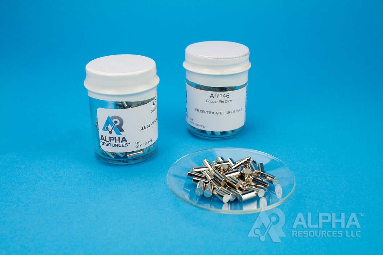Oxygen in Copper CRM (O= 0.02466%) - 1g Pin - Alpha Resources part AR146 (replaces ELTRA 91000-1003)