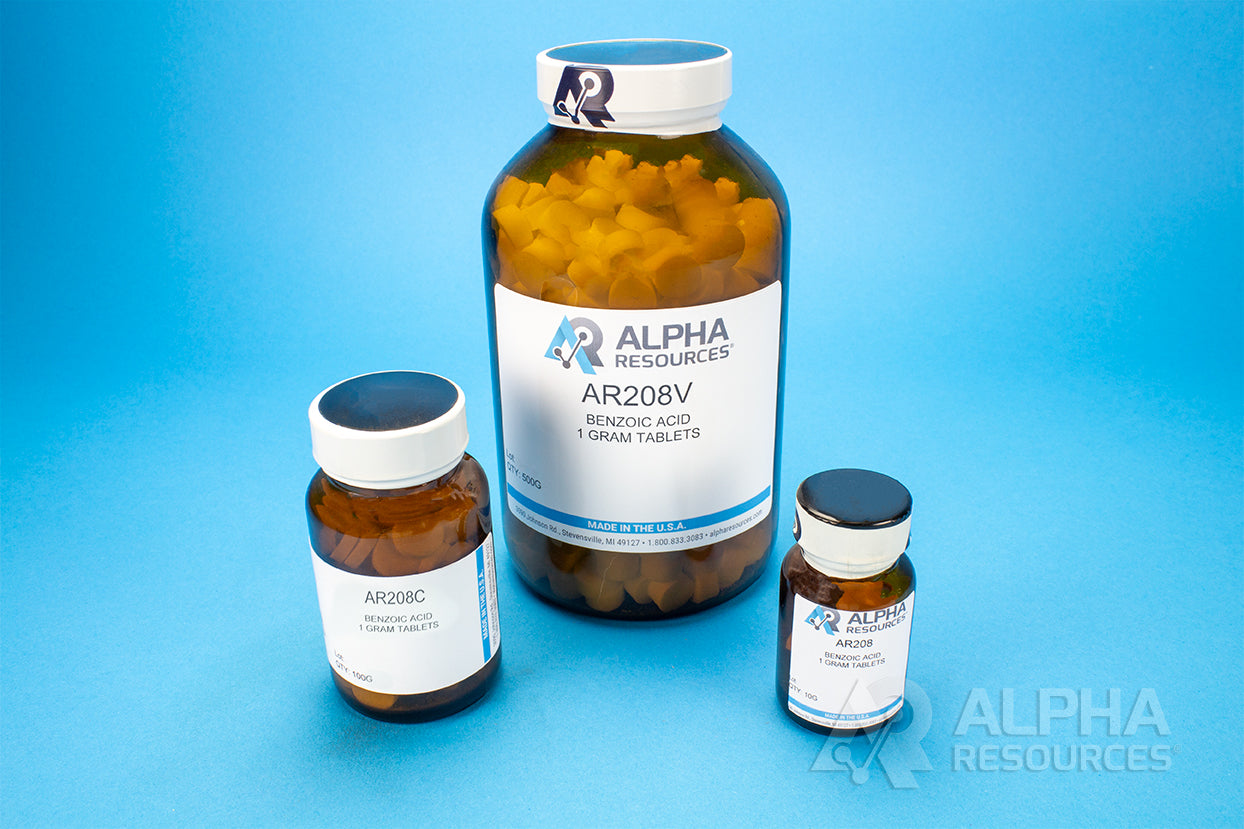Benzoic Acid (1g Tablet) - Alpha Resources part AR208C (replaces LECO 774-208)