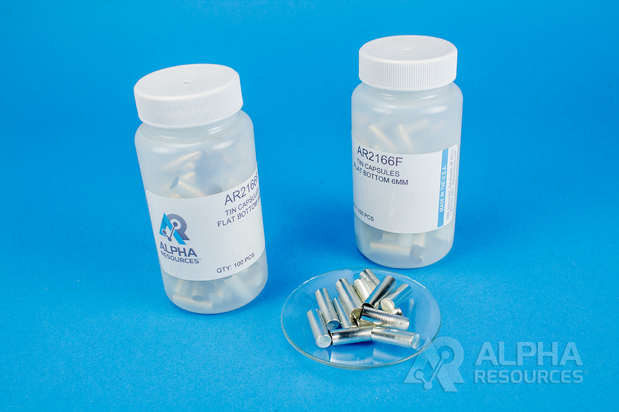 Smooth Wall Tin Capsule (H= 18mm, D=6mm) Flat Bottom - Alpha Resources part AR2166F (replaces Crossings ci16040)