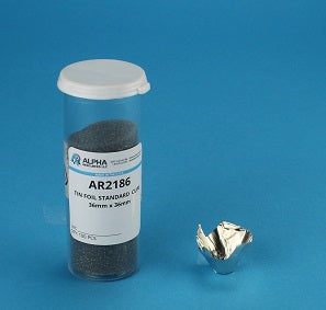 Tin Foil Cups, 36mm x 36mm - Alpha Resources part AR2186 (replaces Elementar 200009010)