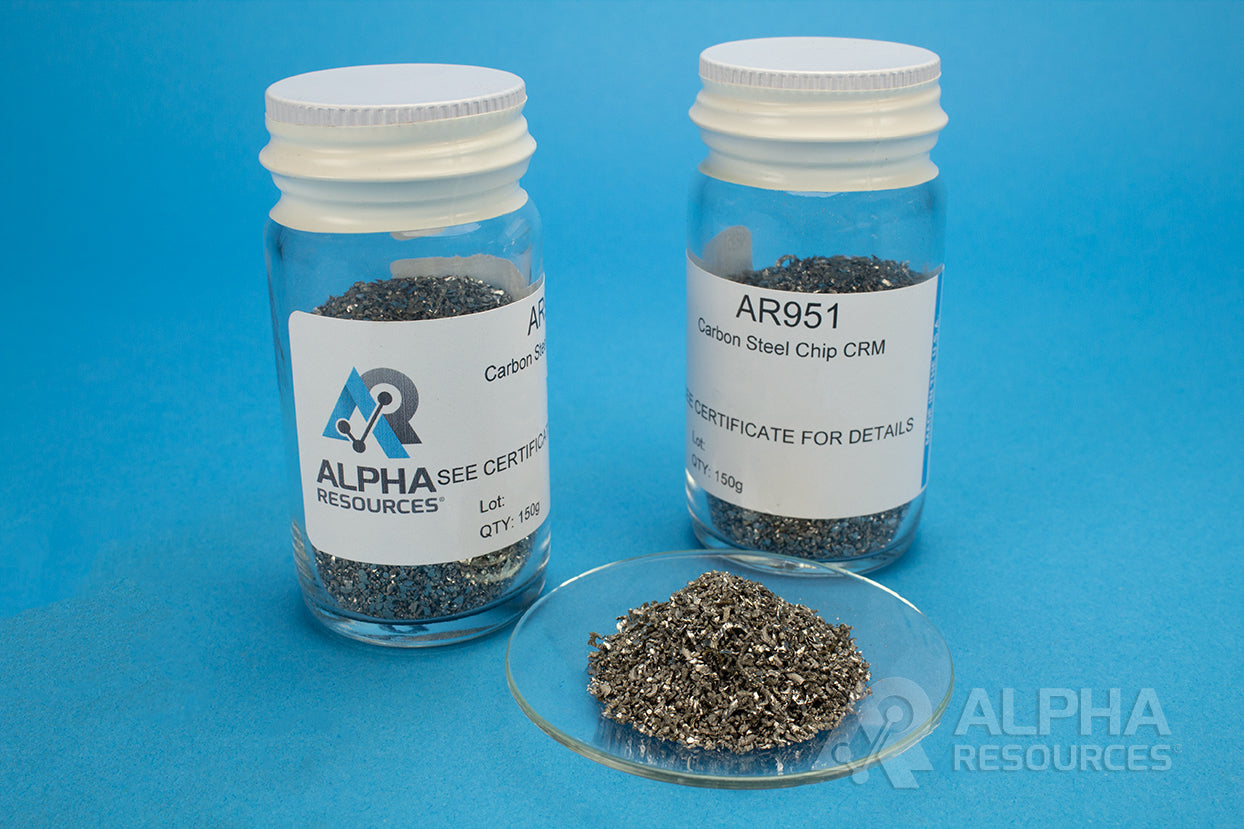 Carbon, Sulfur and Nitrogen Steel Chip CRM (C= 0.167%, S= 0.022%, N= 0.0100%) - Alpha Resources part AR951 (replaces ELTRA P92400-3050)