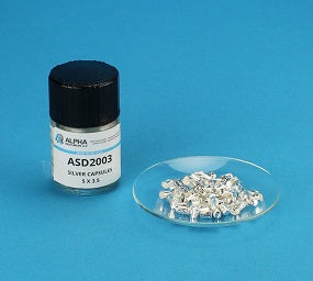 Pressed Silver Capsule (H= 5mm, D=3.5mm) - Alpha Resources part ASD2003 (replaces LECO 502-206)