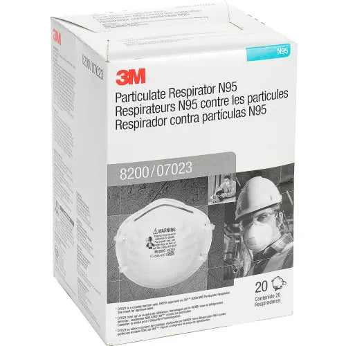 3M 8200 N95 Disposable Particulate Respirator Box of 20