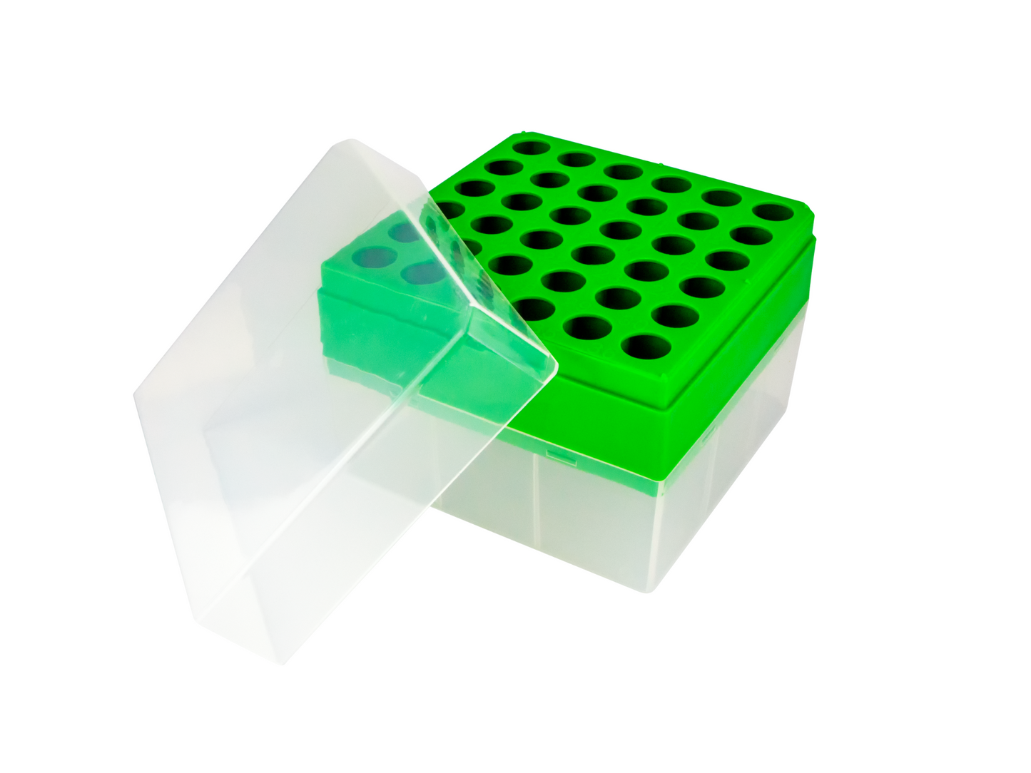 Caplugs® Evergreen 240-6615-G3D — Centrifuge Tube Storage Boxes for 15 mL Centrifuge Tubes, 36 Positions, Non-Ster