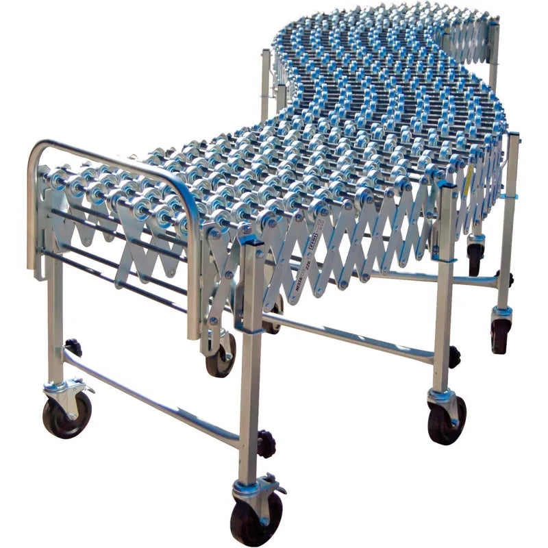 NestaFlex 37624024SAL Expandable Flexible Conveyor, 24" Wide, 6'8" to 23'2", 376 lb/ft Steel Skate Wheels