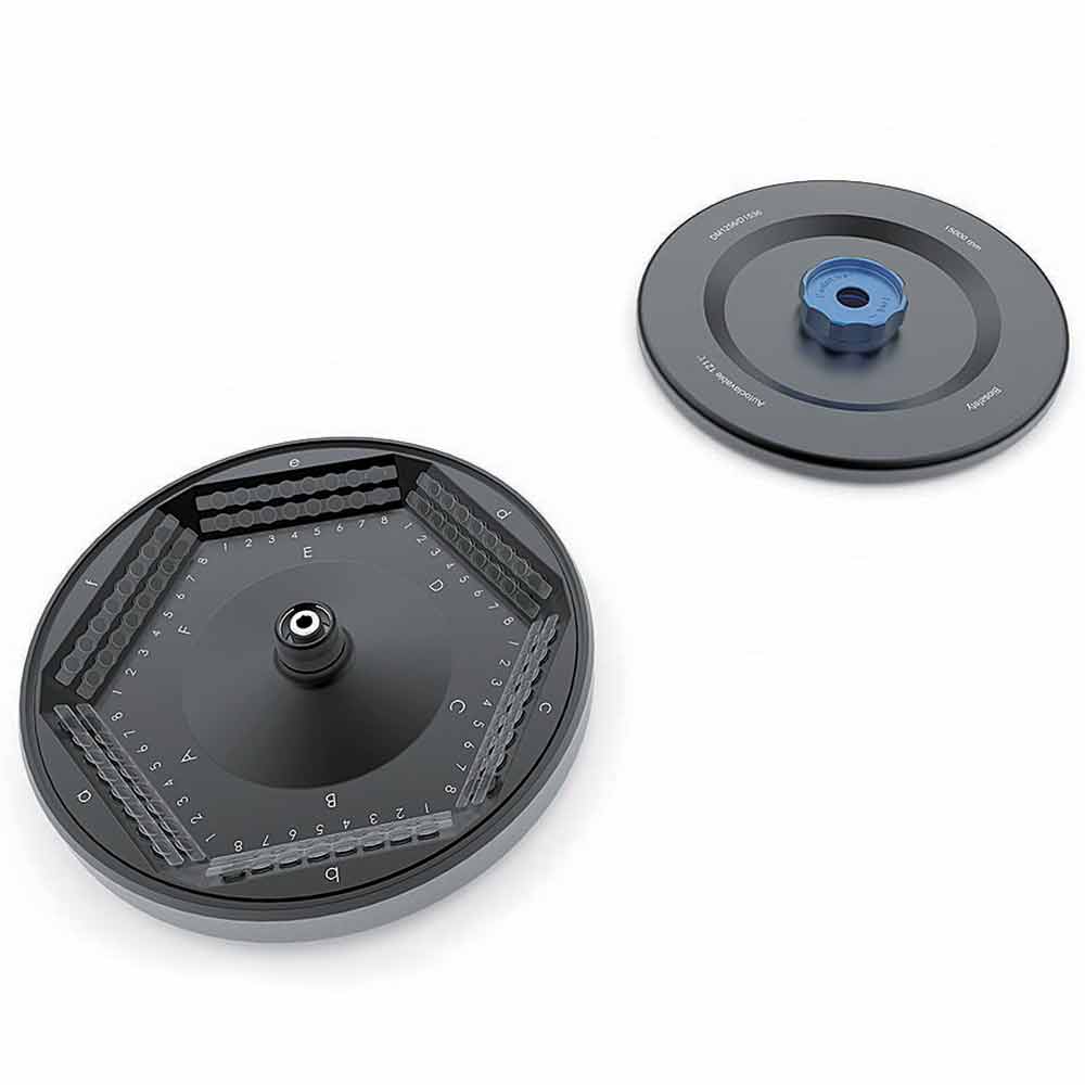 Centrifuge Rotors with Lid, Aluminum Alloy, for GCC-MP Series — 5 Configurations (0.2–50 mL), 1/Each | Globe Scientific