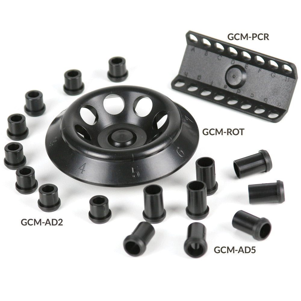 Rotor Cavity Sleeves for GCM Series Mini Centrifuges, Plastic Adapters — 0.2 mL & 0.5 mL, Pack of 6 | Globe Scientific