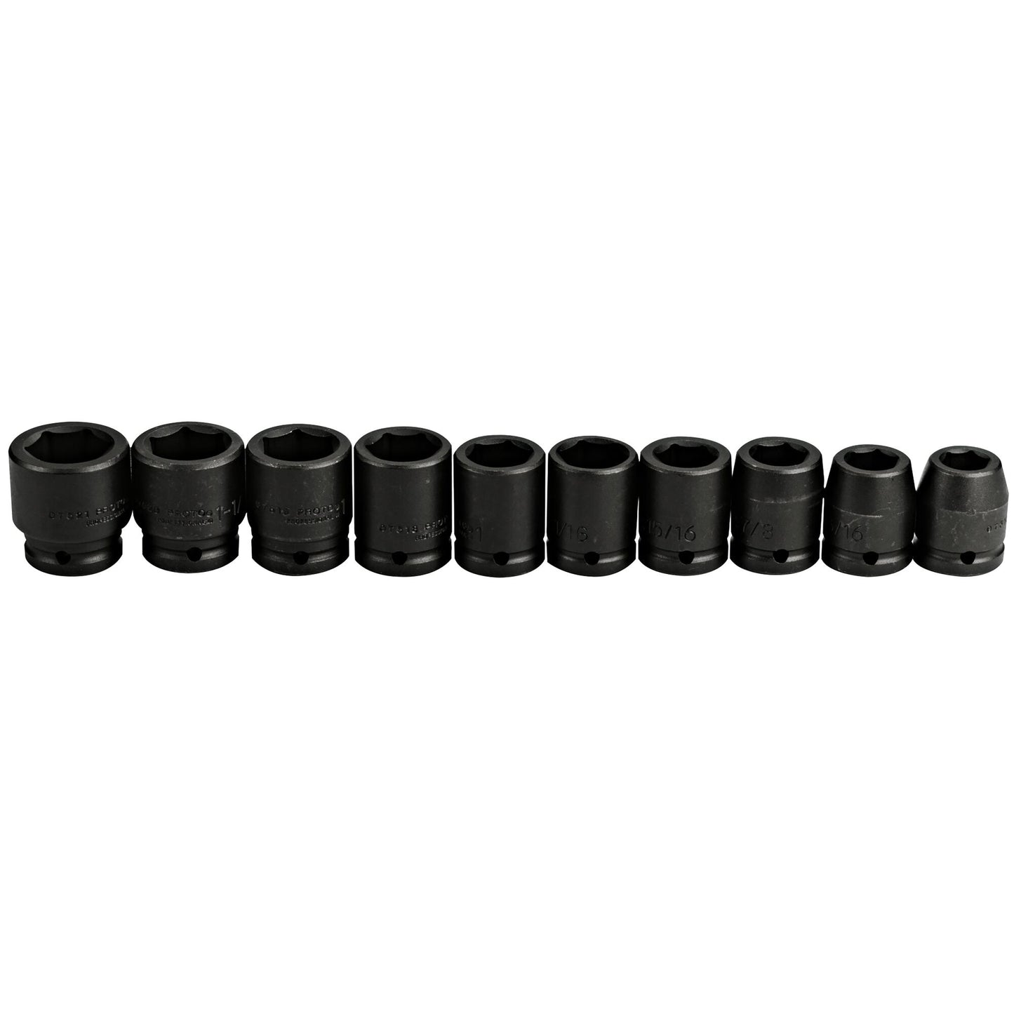 Proto J07500-10 — 3/4 in. Drive 6-Point Impact Socket Set (10 pc.) J07500-10