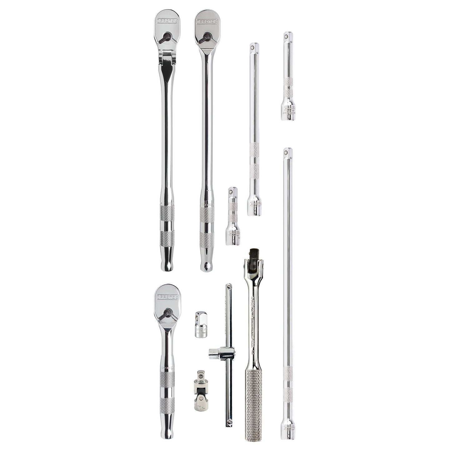 Proto J47000S — 1/4 in. Drive Tools & Accessories Set With Full Polish Precision 90 Ratchet (11 pc.) J47000S