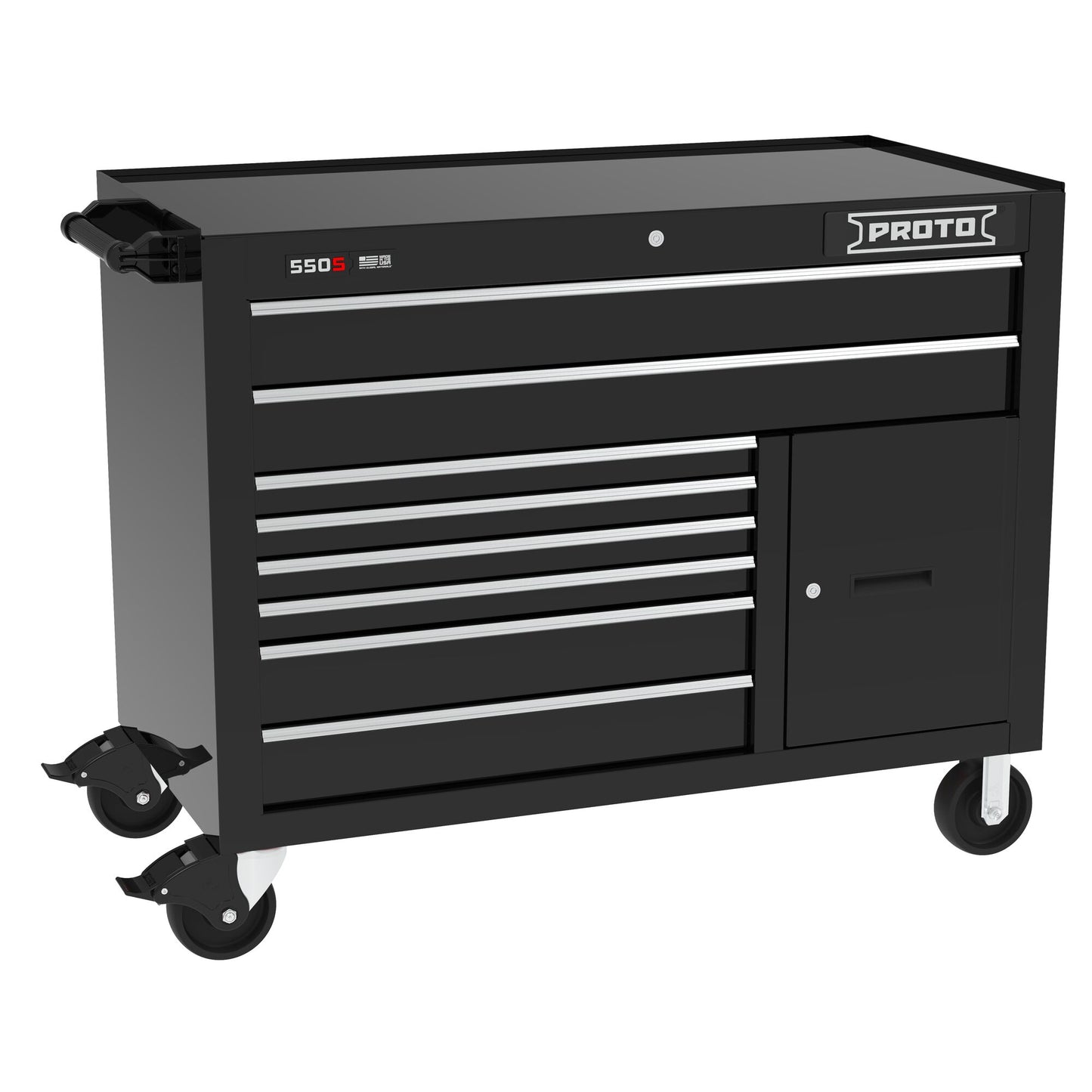 Proto Wrkstation 50 in. 8 Drawer Gl Blk J555041B-8BK-2S