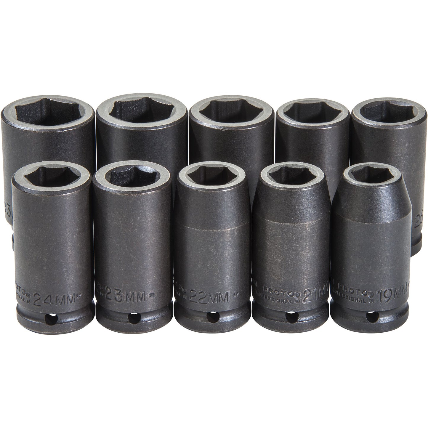 Proto J72100M — 3/4 in. 6-Point Metric Deep Impact Socket Set (10 pc.) J72100M
