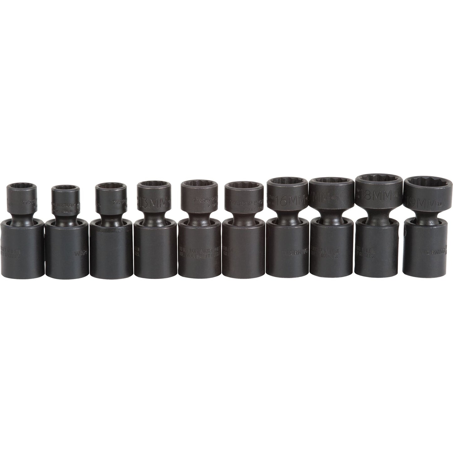 Proto J72137M — 3/8 in. Drive 12-Point Metric Universal Impact Socket Set (10 pc.) J72137M