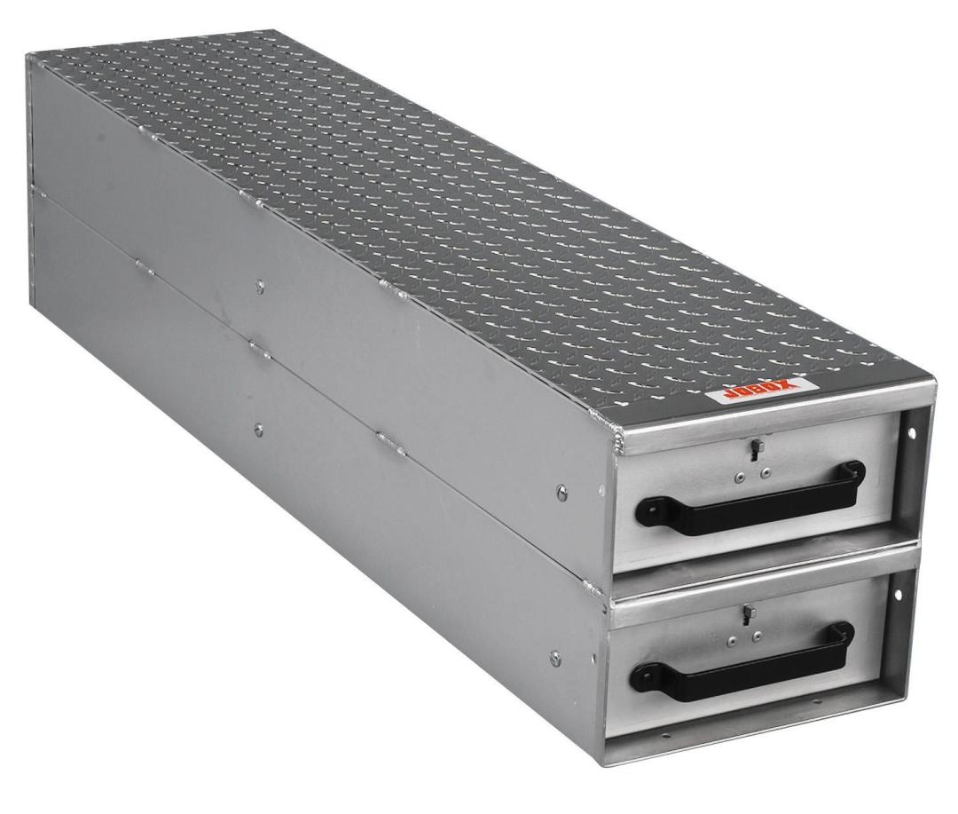 Crescent 2 Drawer Long Stacked Heavy-Duty Aluminum Drawer Storage 12"W x 12"H x 50"L 1407980