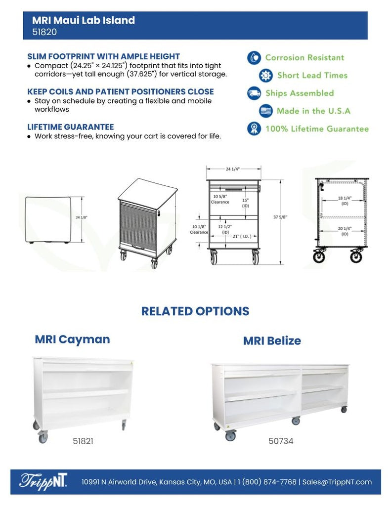 TrippNT 51820 MRI Maui Lab Island Cart - Imaging Procedure Room Island Configuration Context