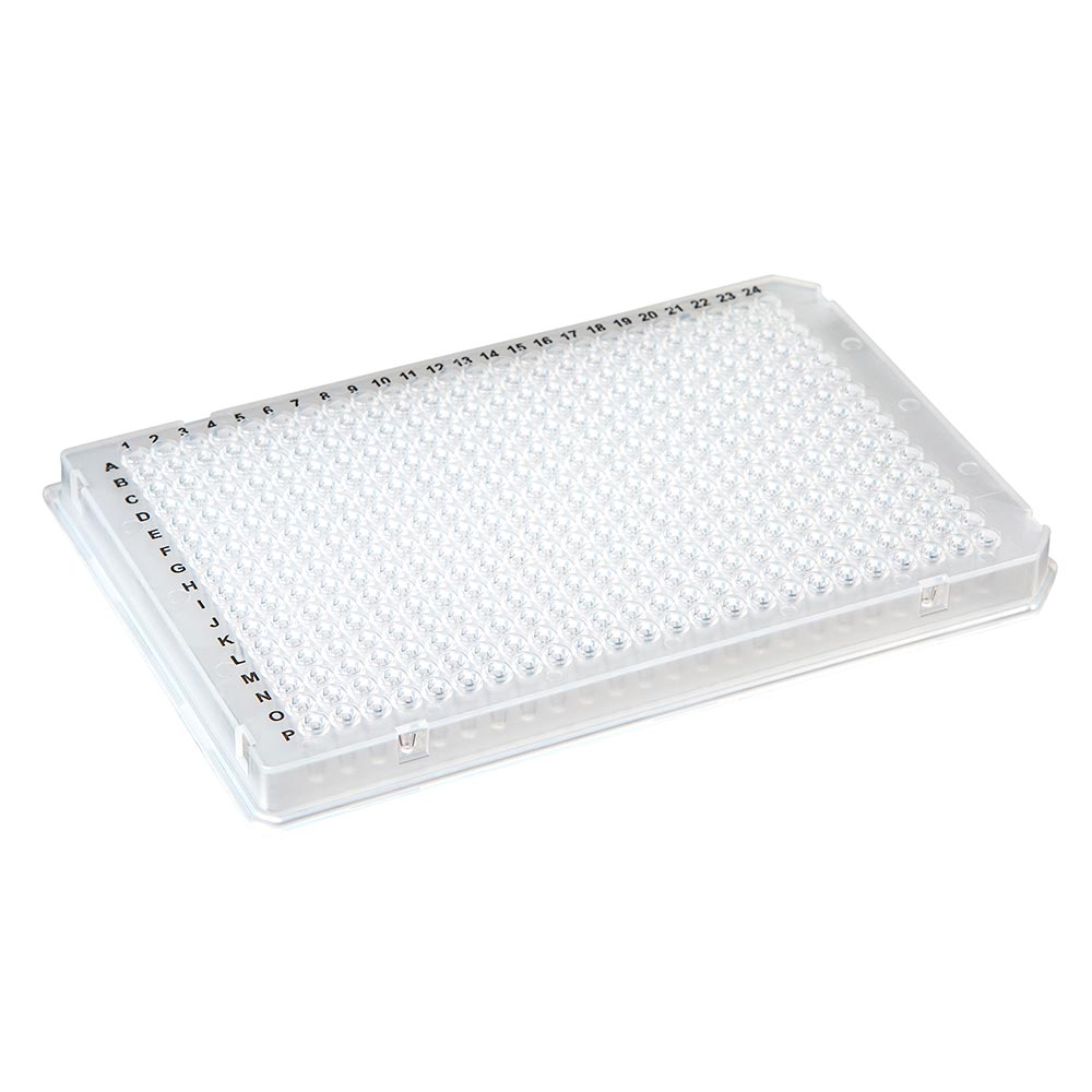 384-Well PCR Plate, White, A24/P24 Two-Notch (Roche-Style), 50/Case | Globe Scientific